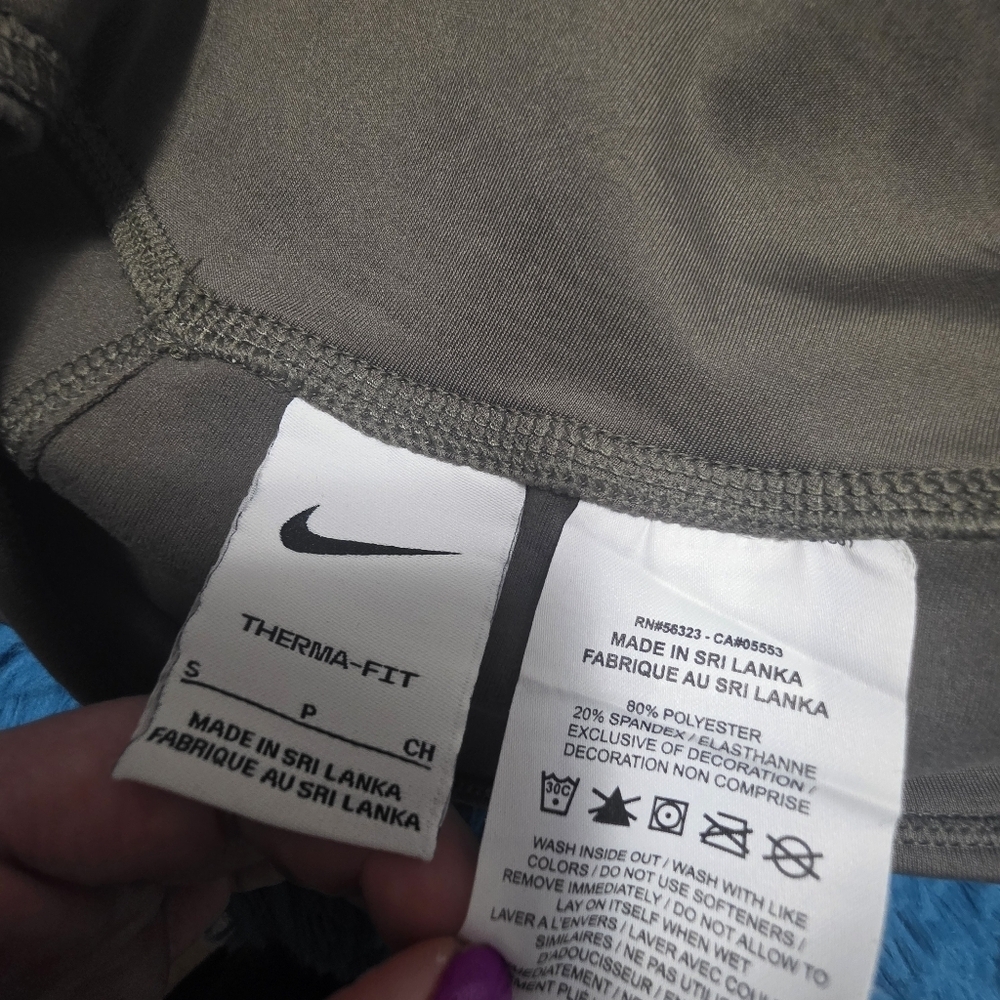 Nike Therma Fit One Mid Rise Leggings Size Small Olive Green - Picture 8 of 10